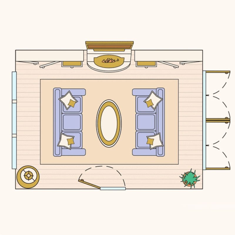 راهنمای چیدمان مبل در پذیرایی مستطیل