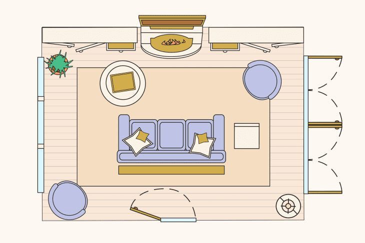 راهنمای چیدمان مبل در پذیرایی مستطیل
