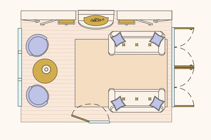 راهنمای چیدمان مبل در پذیرایی مستطیل