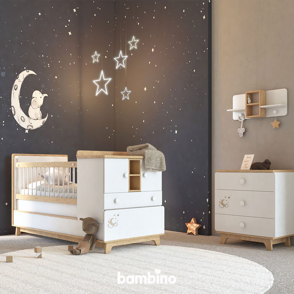 تخت چهار منظوره مون استار | سیسمونی مخصوص نوزاد و نوجوان تخت چهار منظوره مون استار