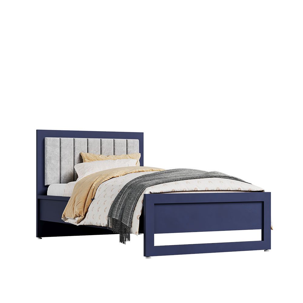 تخت خواب پسرانه وگا | ابعاد 120*200 سرمه ای طوسی تخت خواب پسرانه وگا