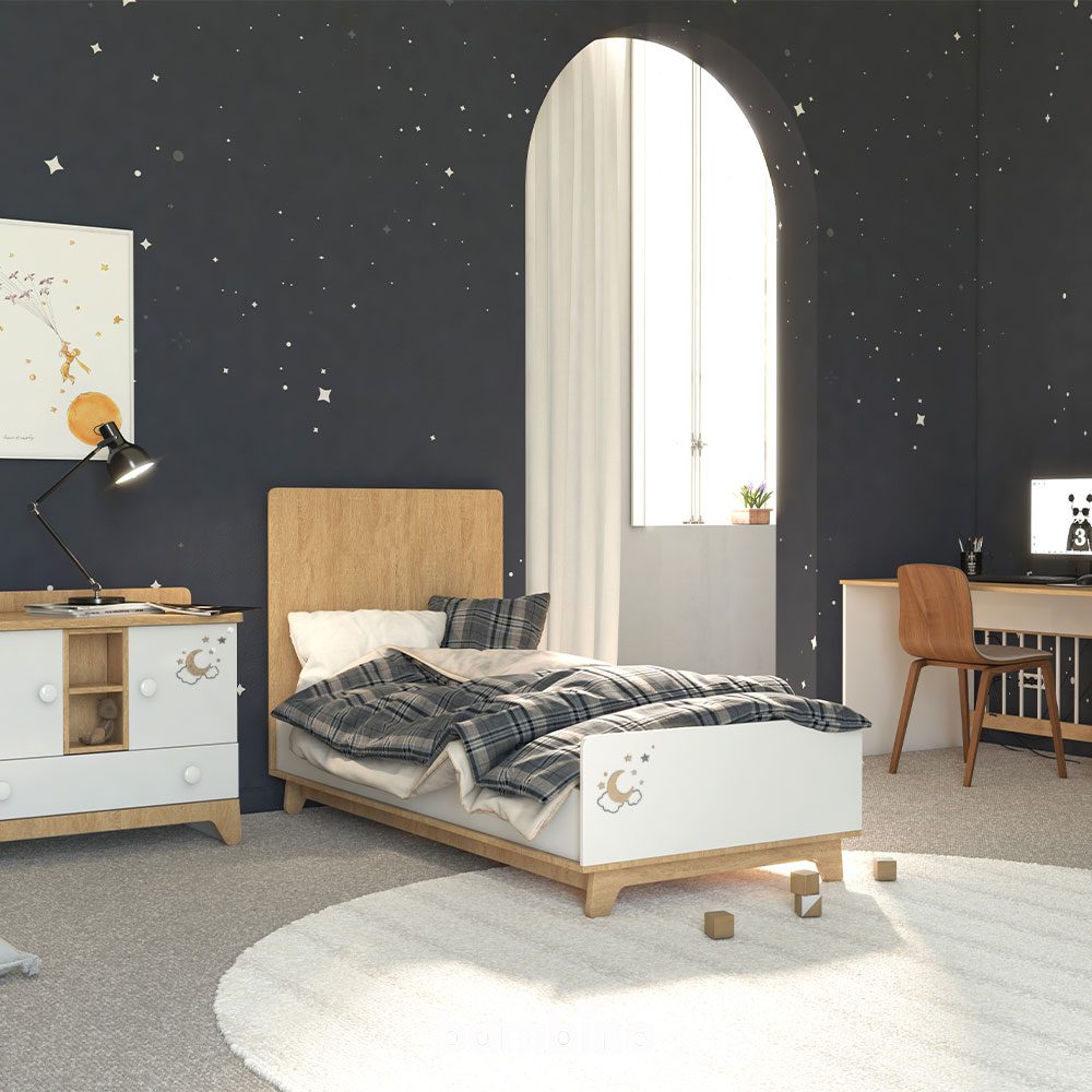 تخت خواب مون استار | ابعاد 80*180 | مخصوص کودک و نوجوان تخت خواب مون استار