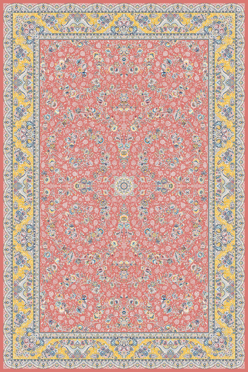 فرش ماشینی کد 3535 کلکسیون اشرافی گلبهی فرش ماشینی کد 3535