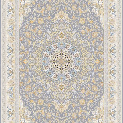 فرش ماشینی کد 3550 کلکسیون اشرافی ذغالی 1200 شانه