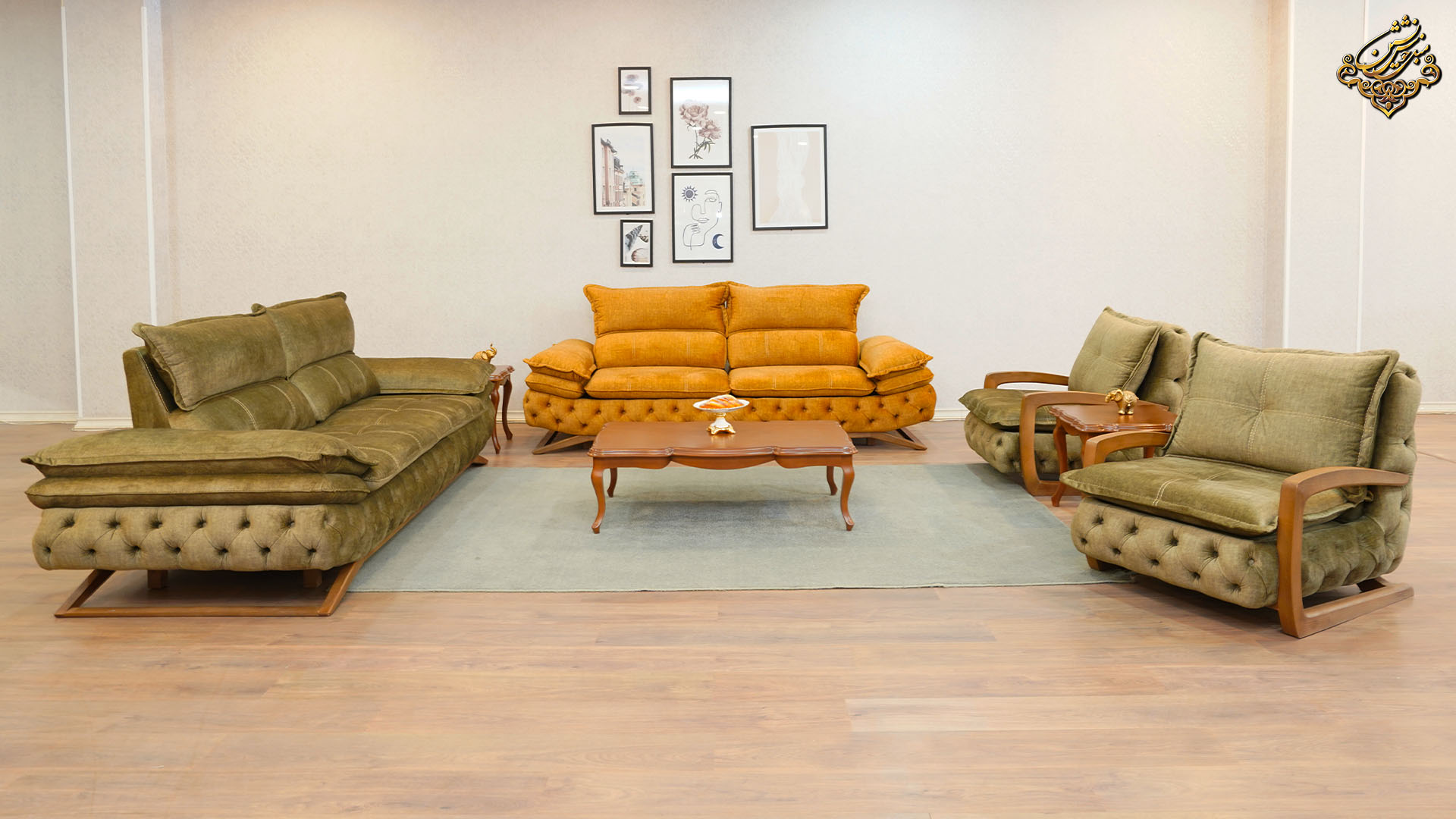 چیدمان مبل در پذیرایی مستطیل