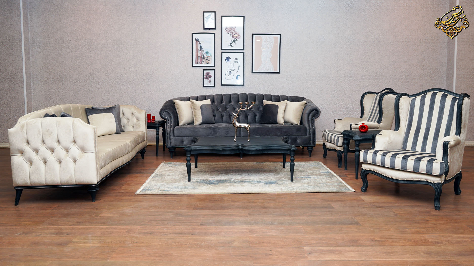 مبل طوسی تیره و روشن