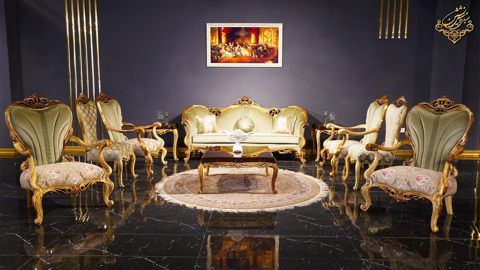 مبل کلاسیک با چوب راش