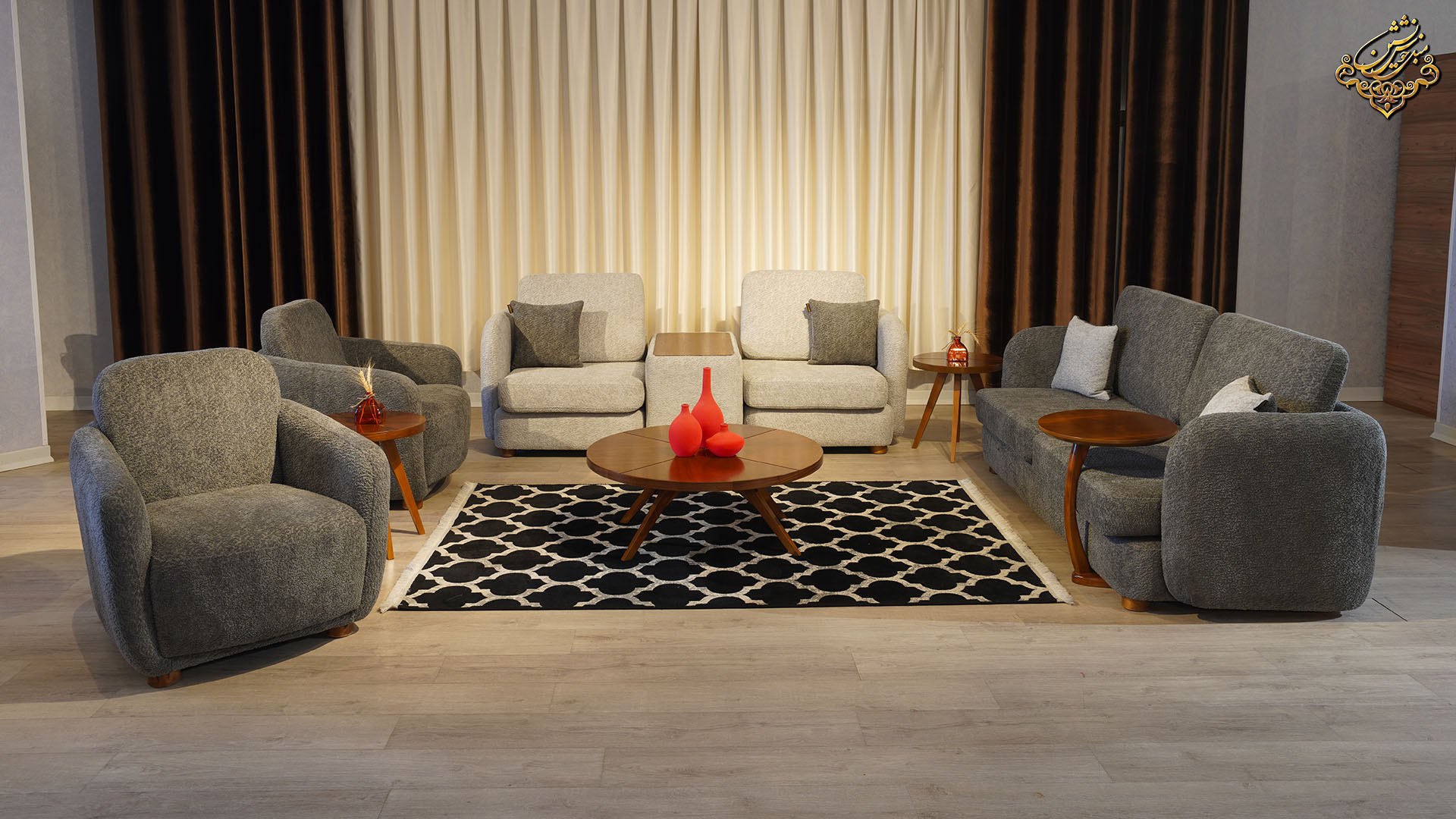 مبل طوسی تیره و روشن