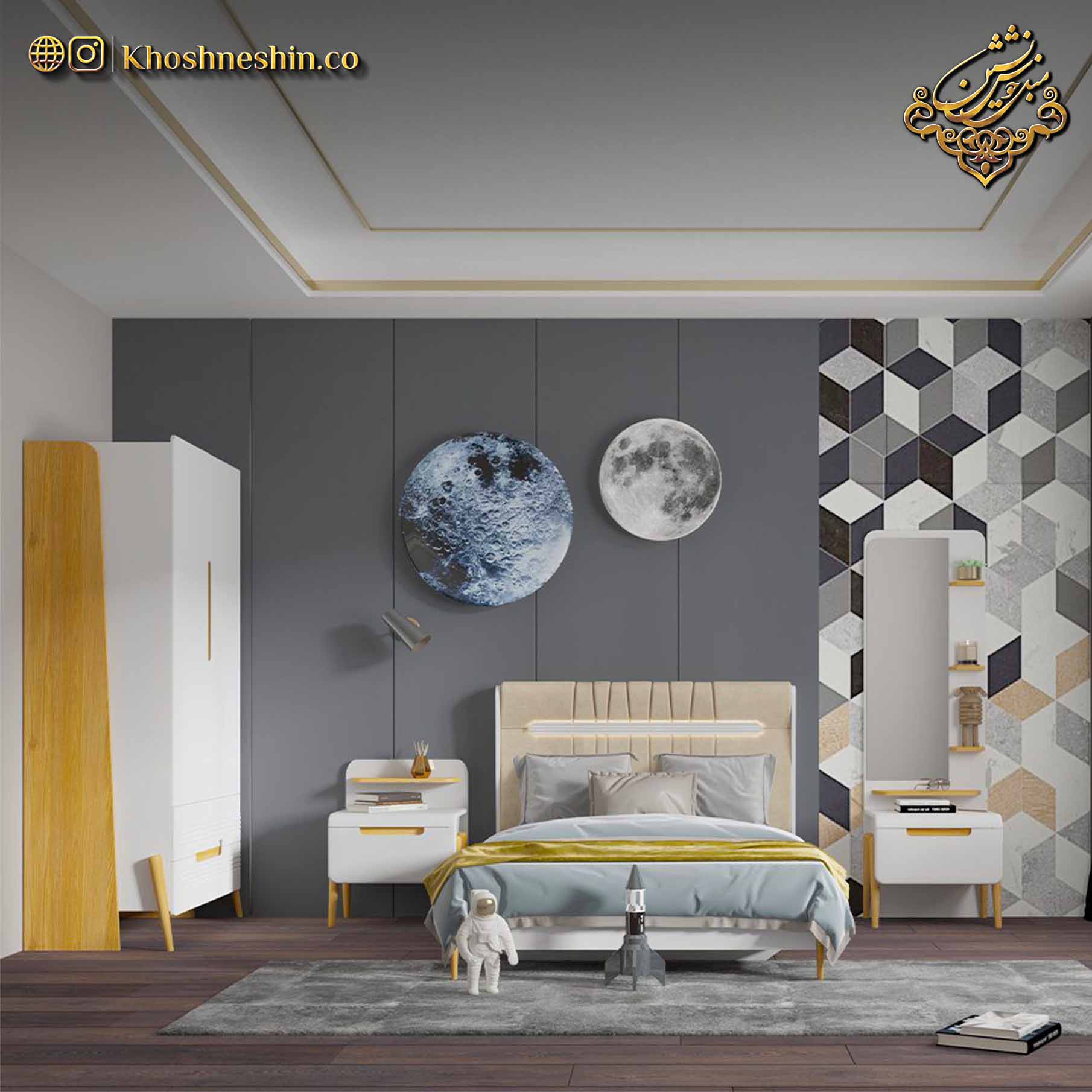 تخت یک نفره جدید سفید