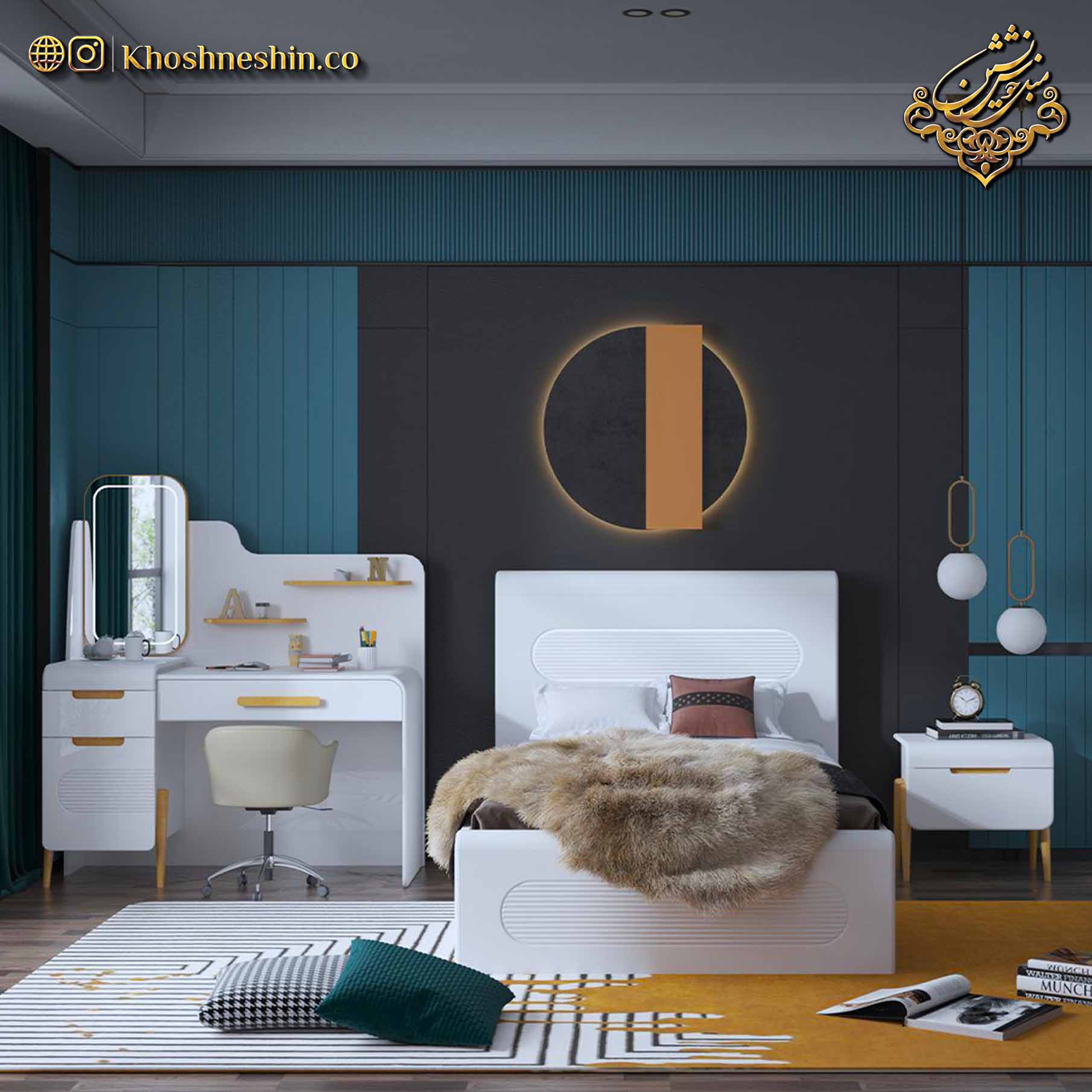 تخت یک نفره جدید سفید