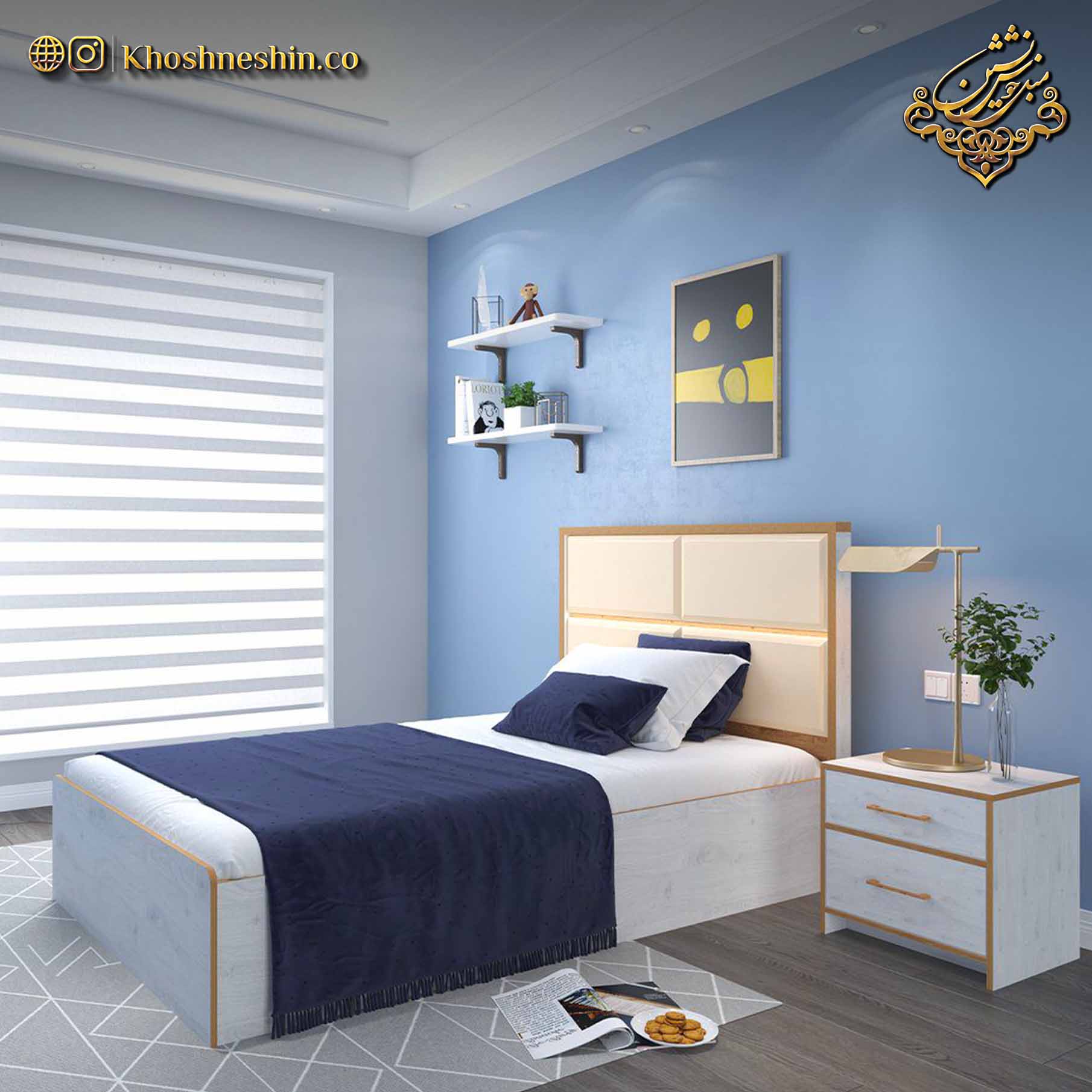 تخت یک نفره جدید کرمی