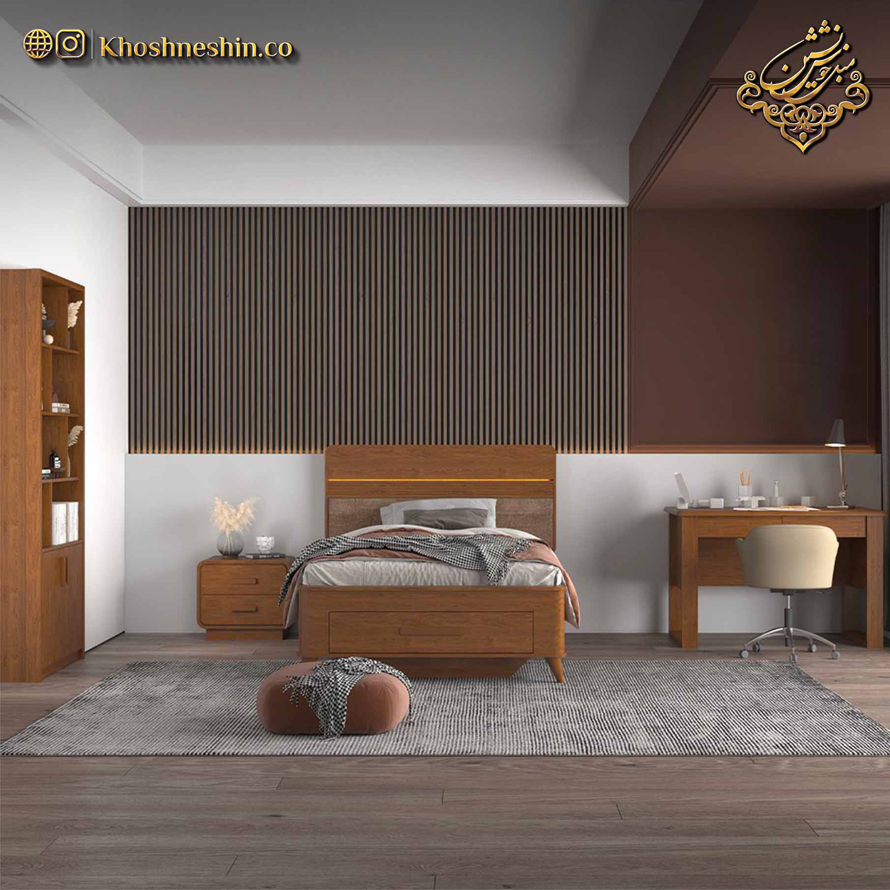 تخت یک نفره جدید چوبی