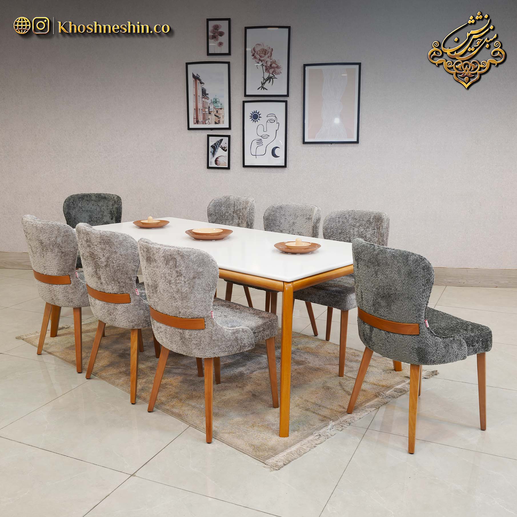 ناهارخوری 8 نفره مدل الیسا ناهارخوری 8 نفره مدل الیسا