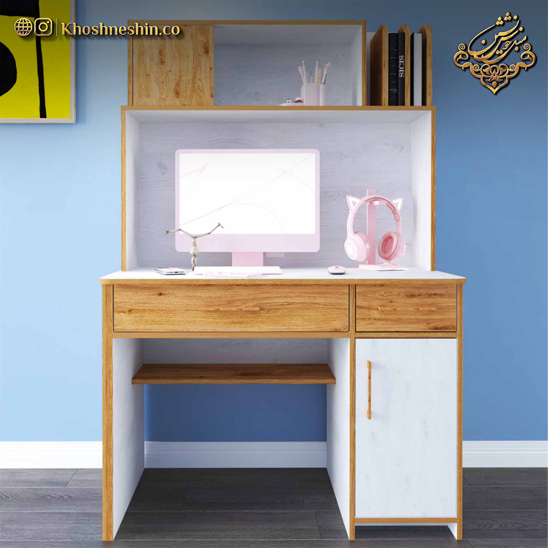 میز تحریر شرکتی چوبی سفید