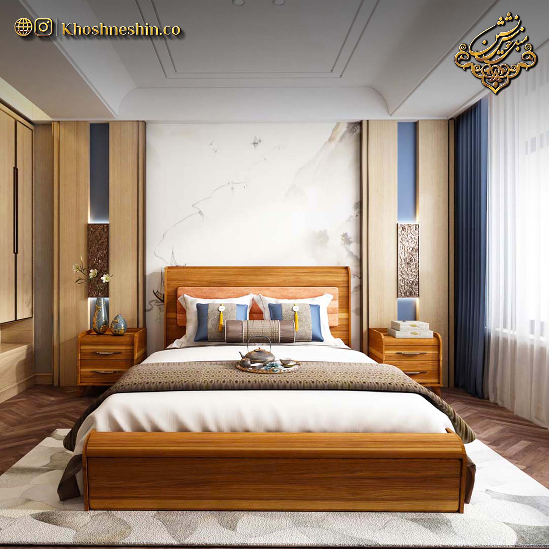 جهیزیه اتاق خواب عروس چوبی