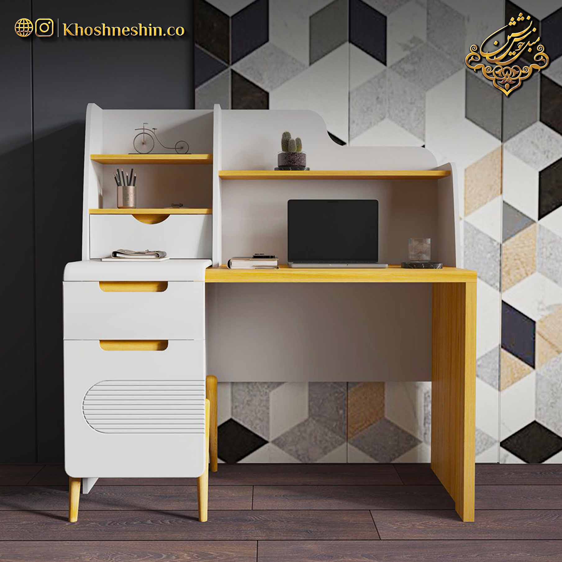 میز تحریر همراه با کتابخانه