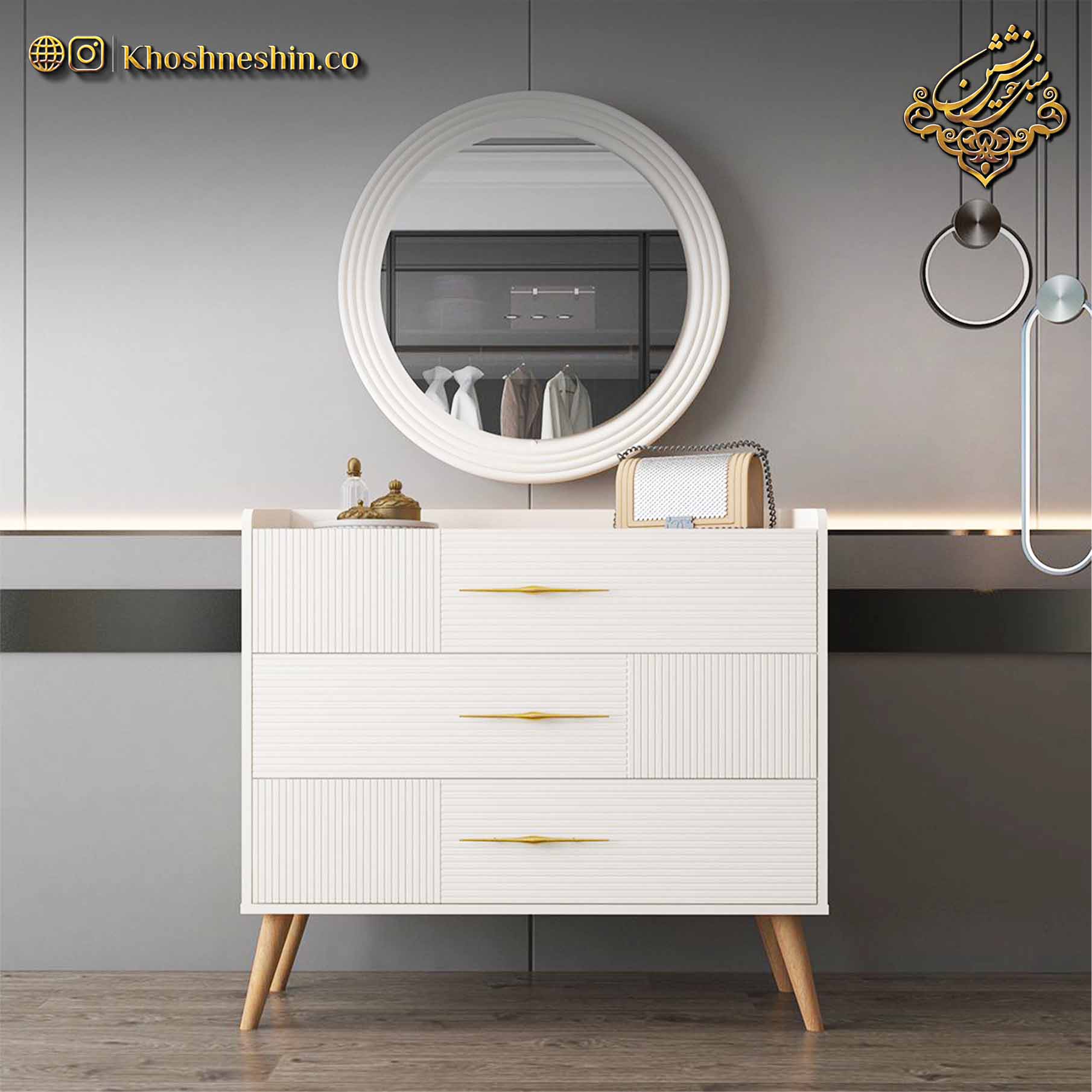 میز آرایش برای اتاق کوچک با رنگ سفید