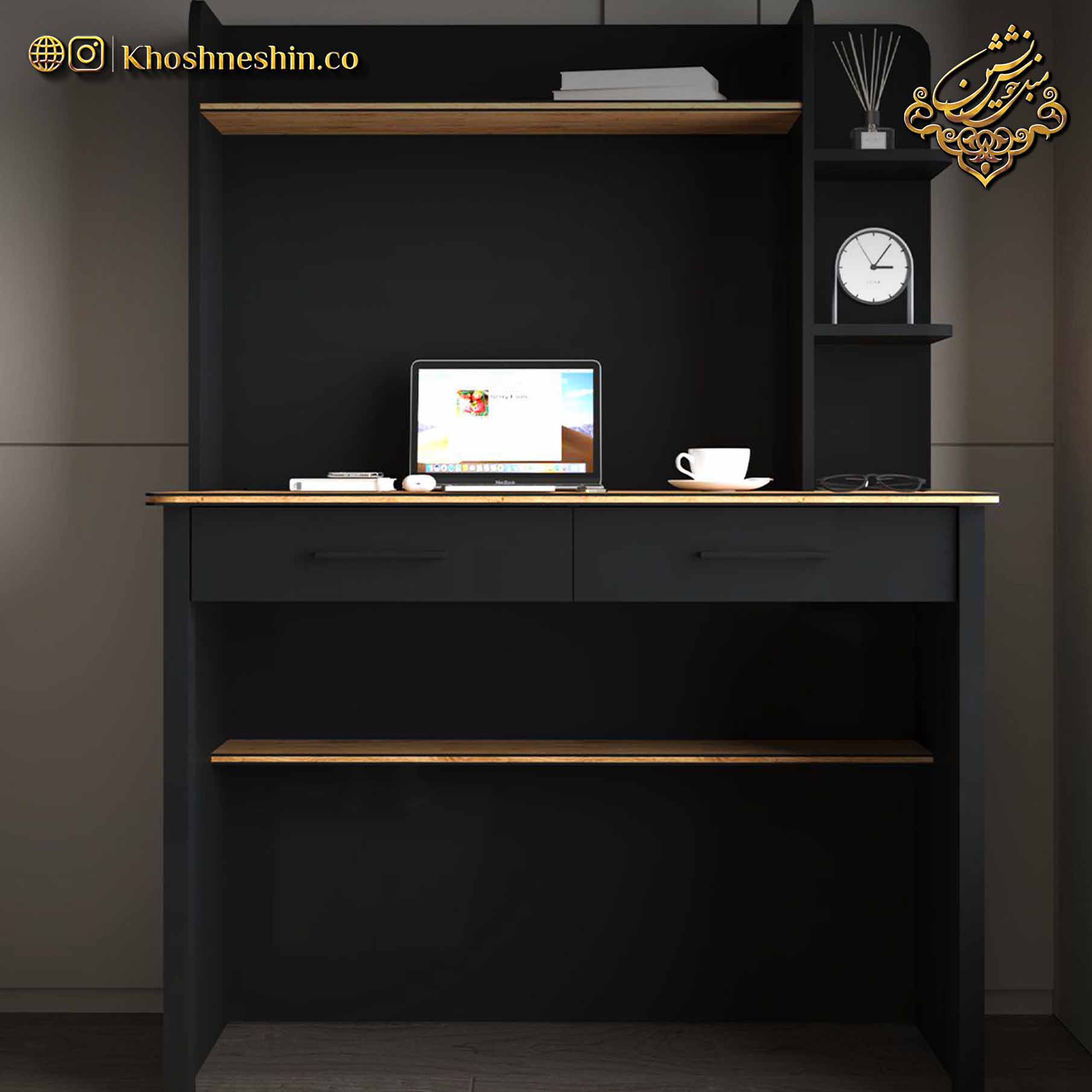 میز تحریر همراه با کتابخانه