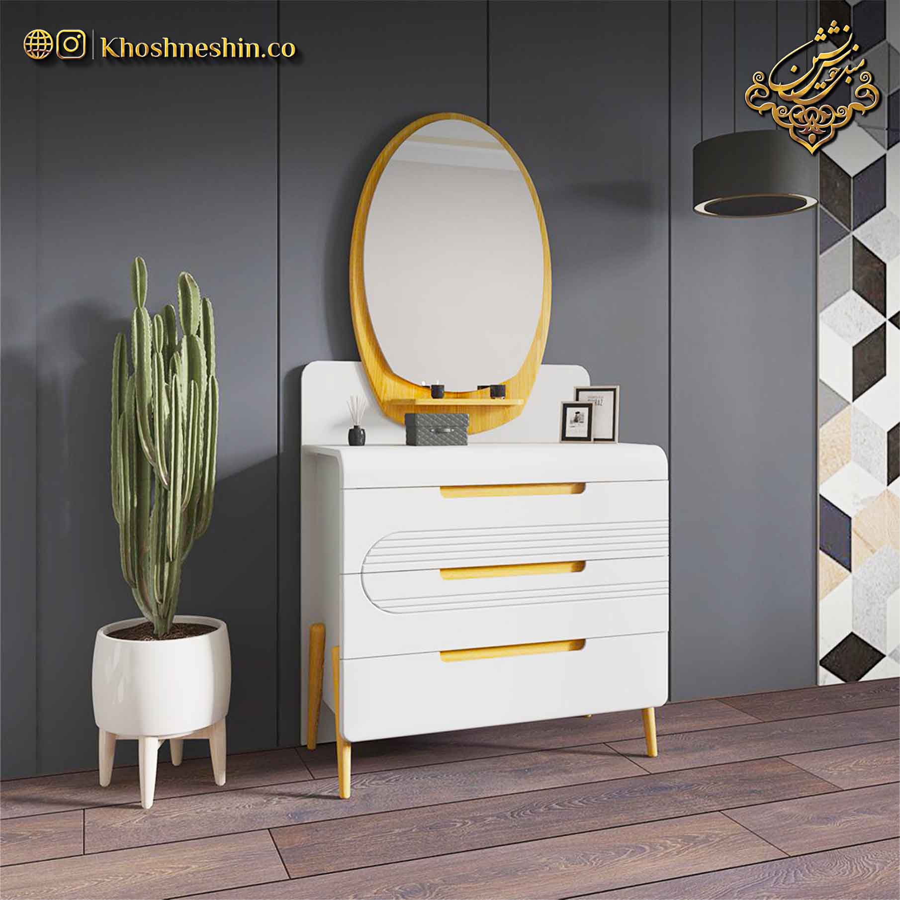 چیدمان میز آرایش ساده