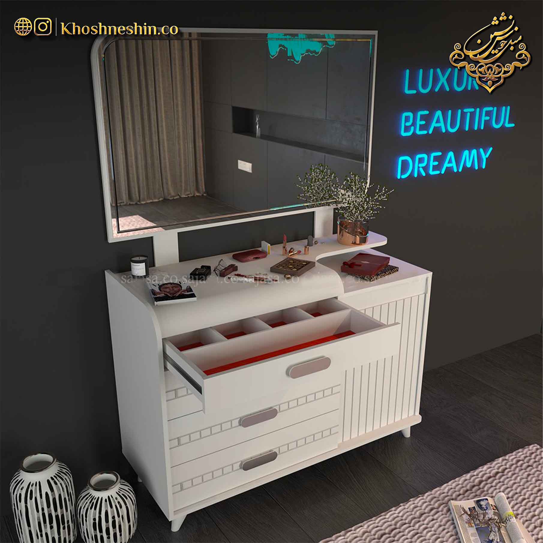 میز آرایش مدل جدید سفید