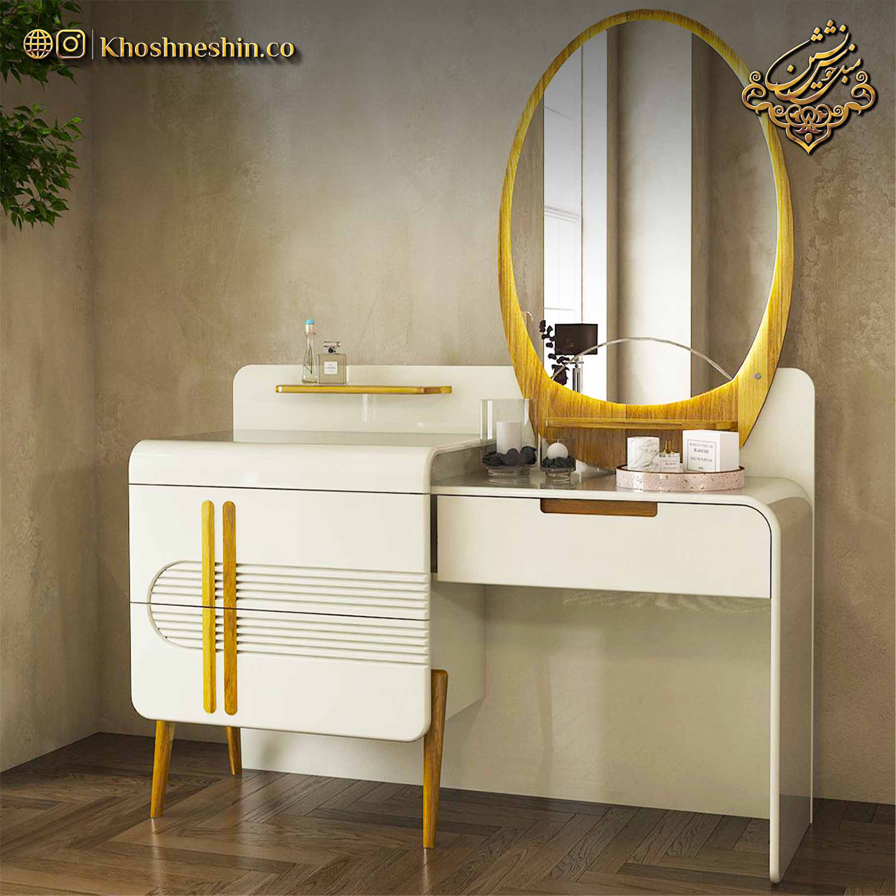 چیدمان میز آرایش ساده