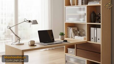 میز تحریر همراه با کتابخانه