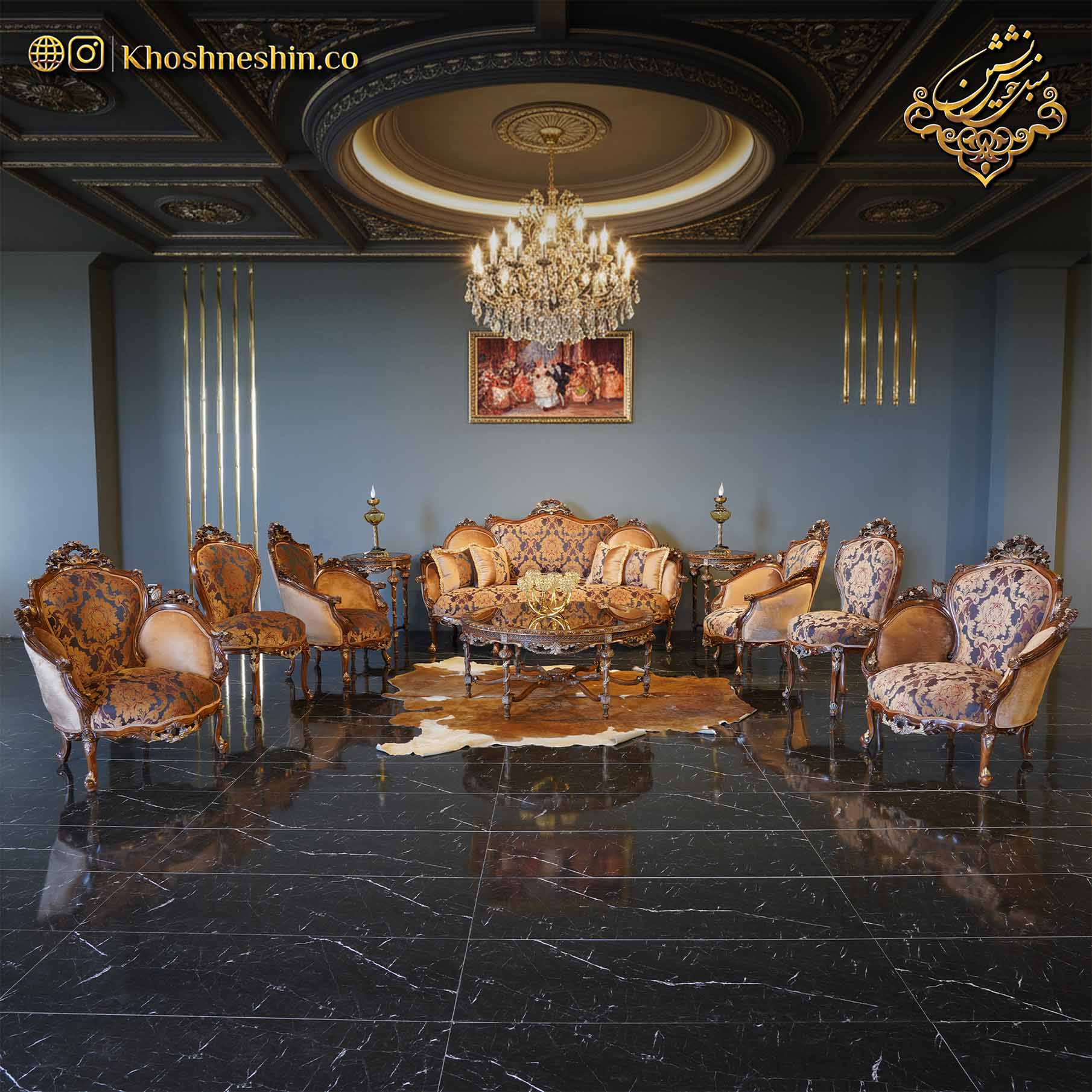 مبل سلطنتی خاص مدل گلریز