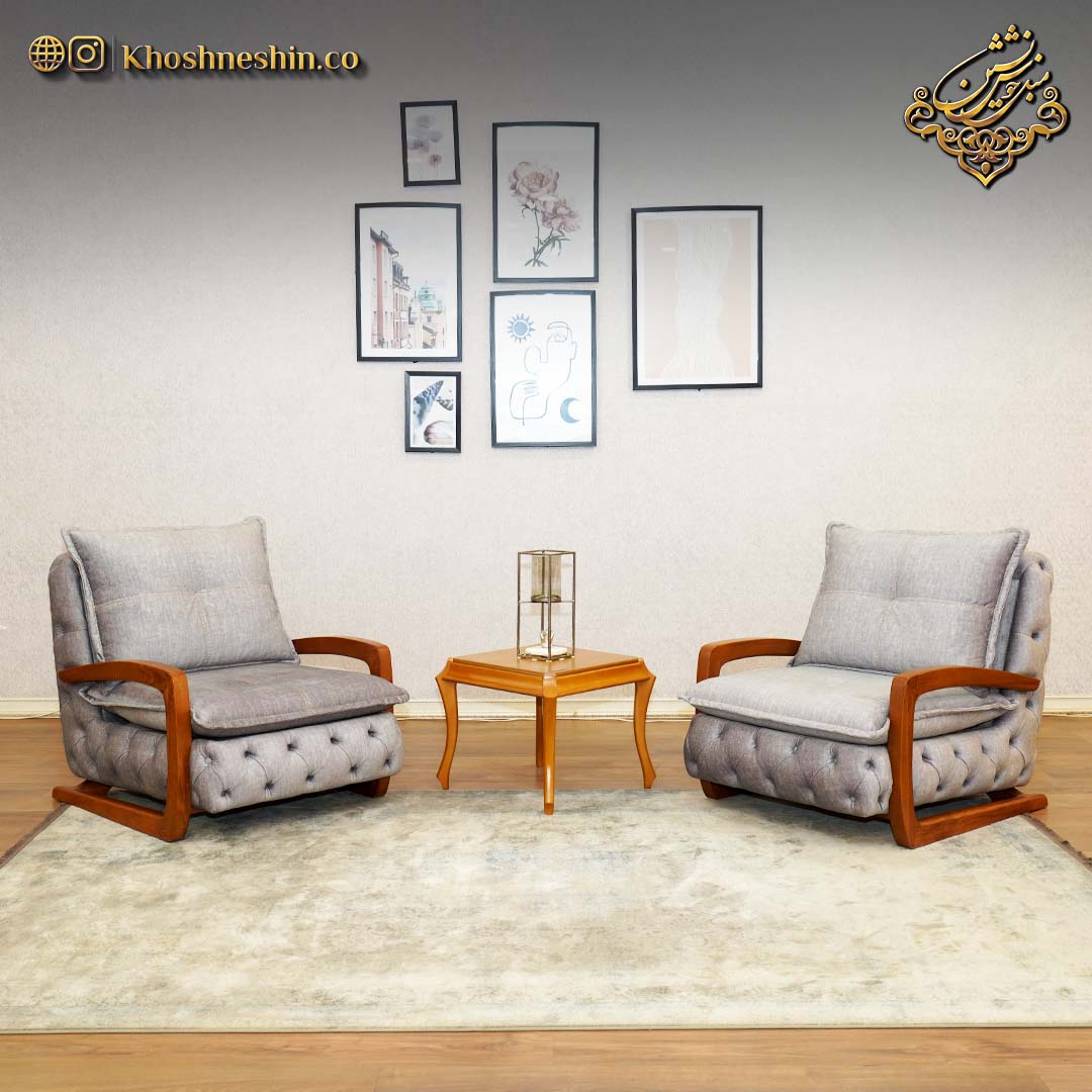 مبل راحتی دسته چوبی مدل آلیسون