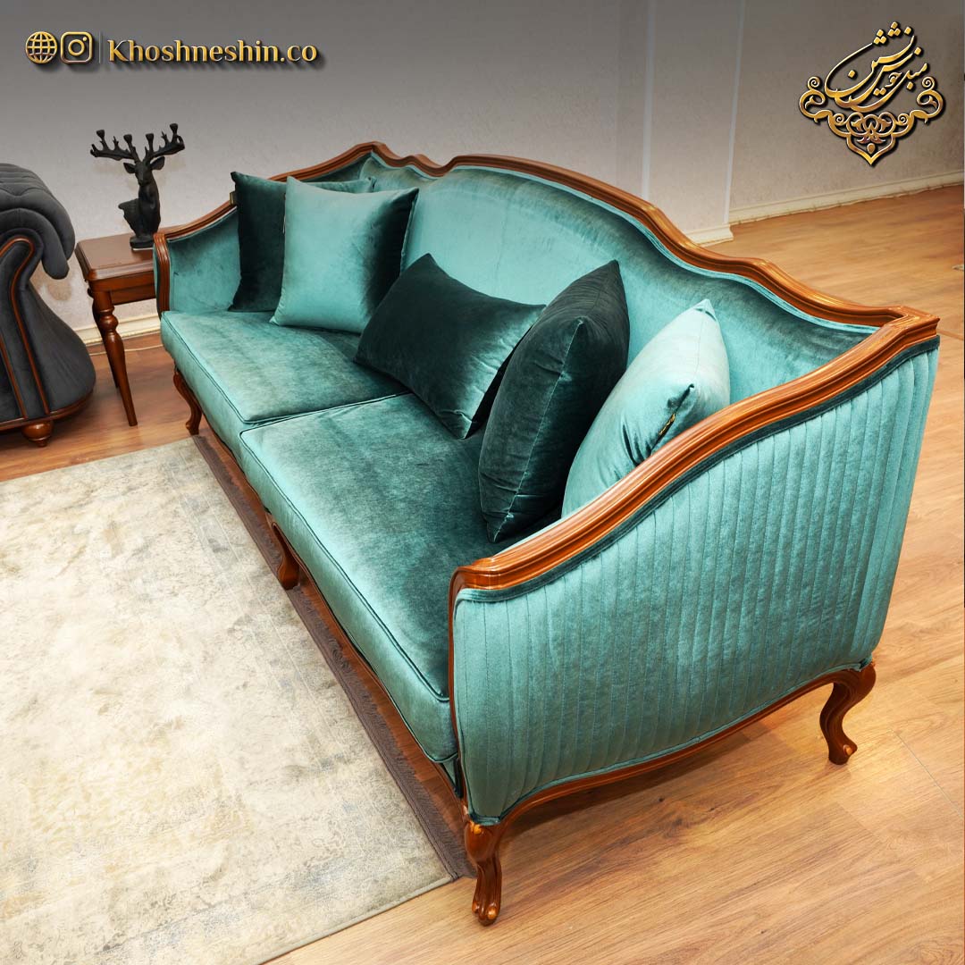 مبل راحتی مدل چستر ال کاپو سبز شاین