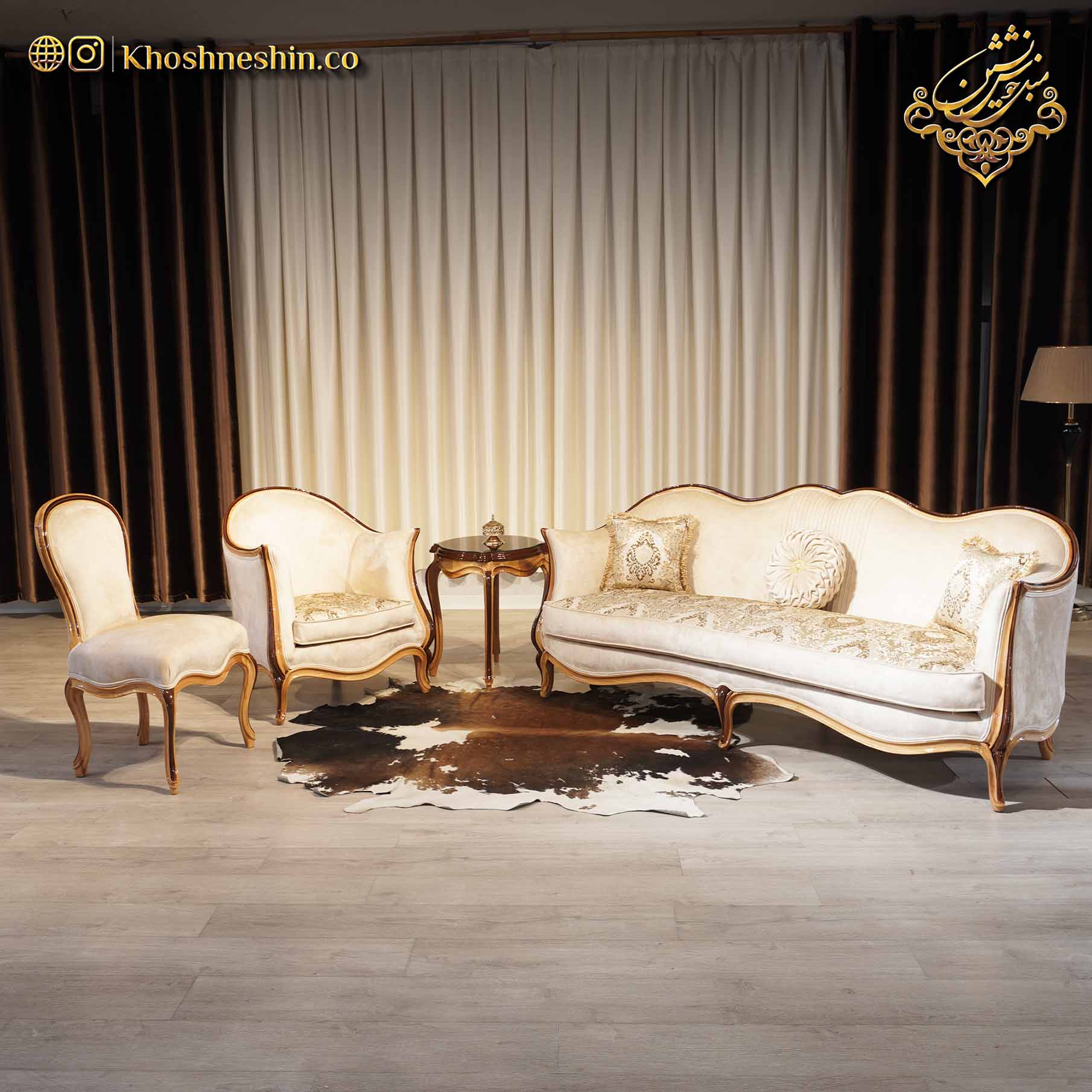 مبل کلاسیک با پارچه طرح دار مدل شهاب