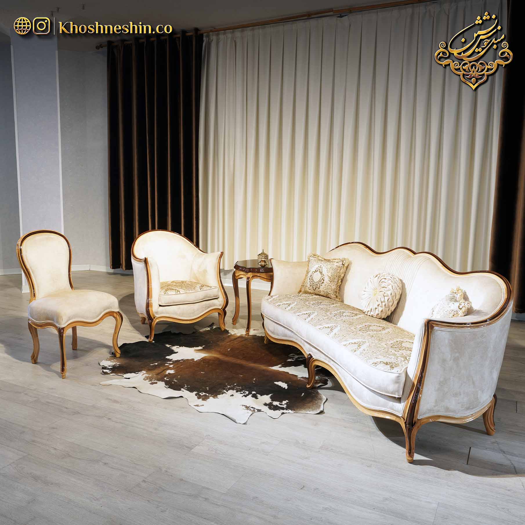 مبل سلطنتی سفید مدل شهاب