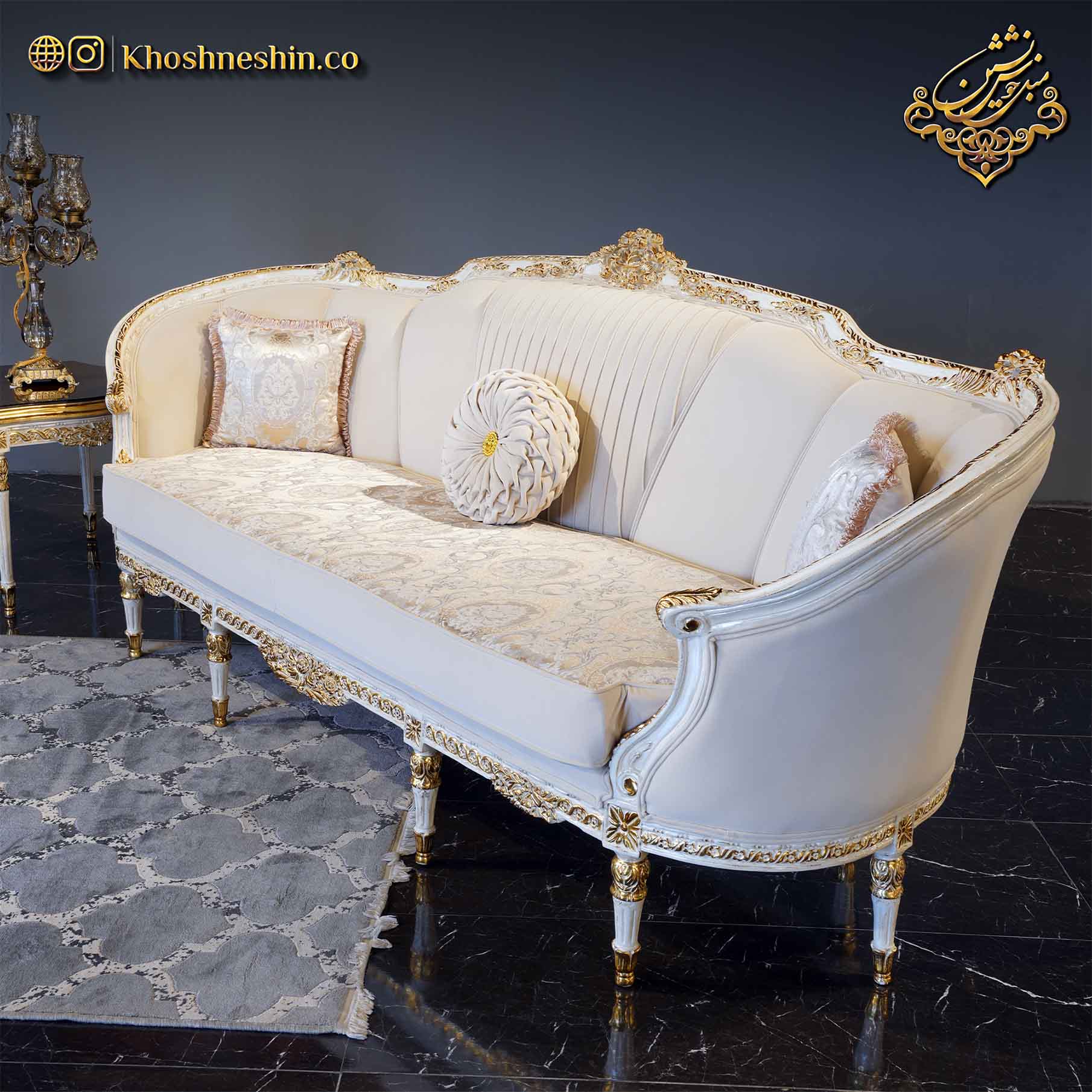 چیدمان مبل سلطنتی سفید