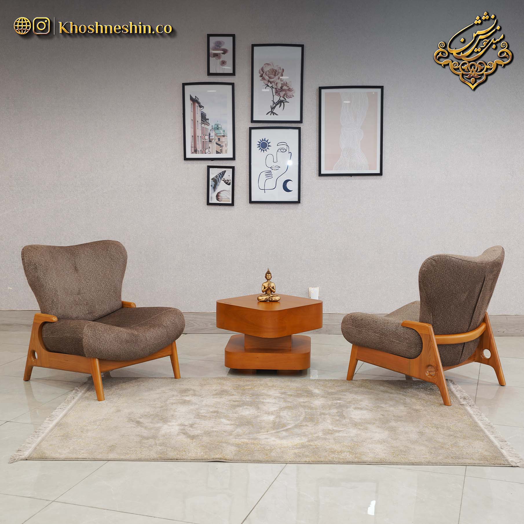 چیدمان ست مبل راحتی در پذیرایی