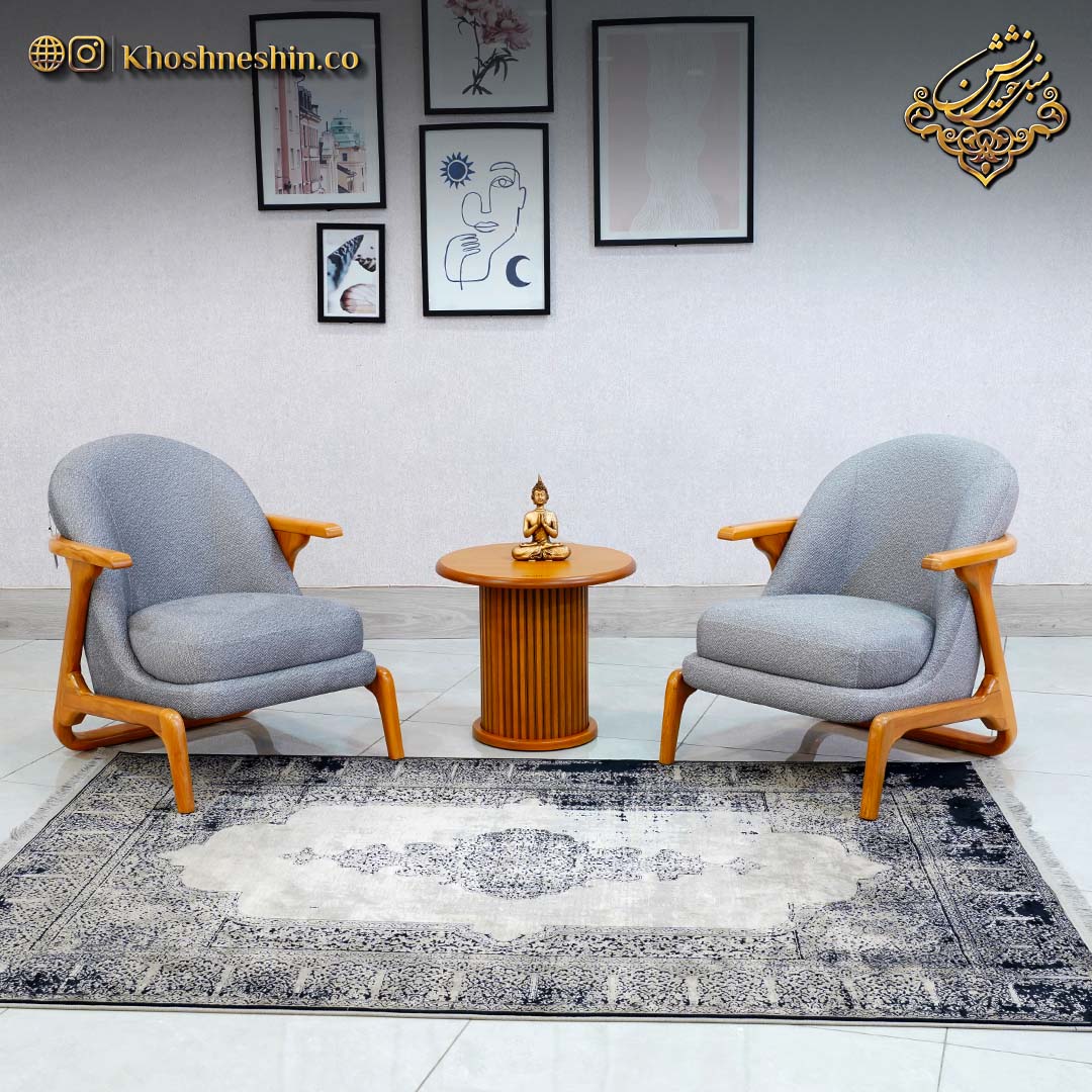 مبل راحتی دسته چوبی