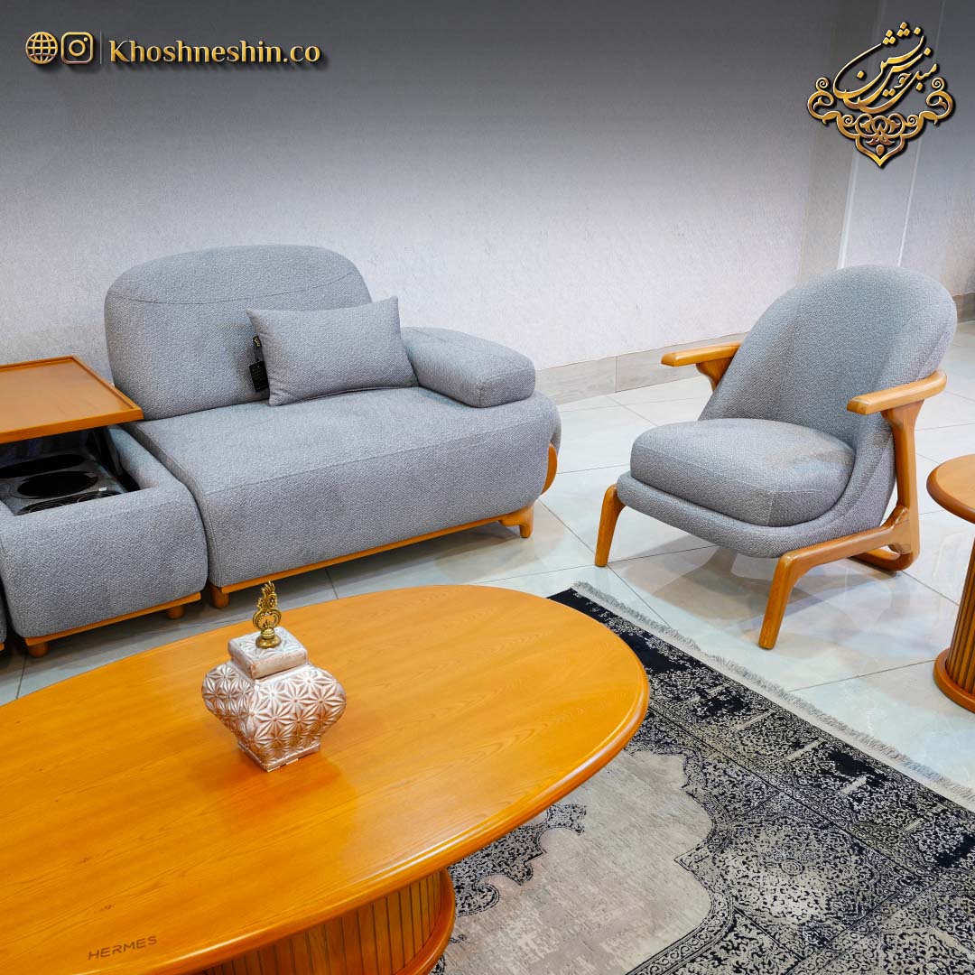 مبل راحتی دسته چوبی مدل جسیکا