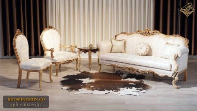 مبل کلاسیک دسته چوبی