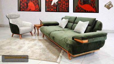 مبل راحتی دو رنگ