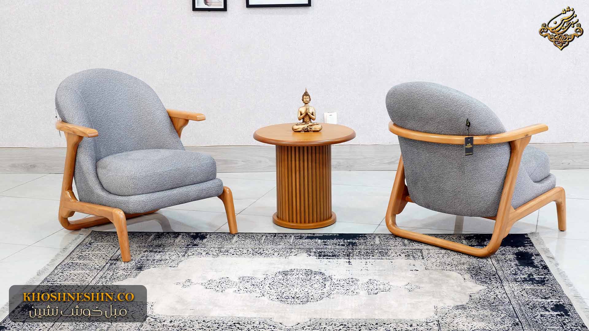 مبل راحتی دسته چوبی