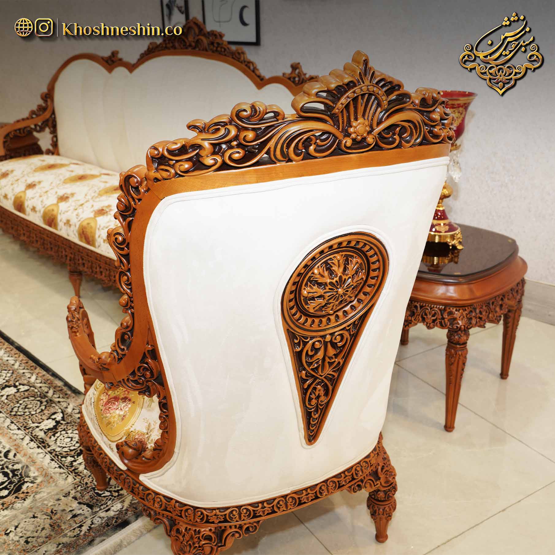 خرید و قیمت مبل کلاسیک چوبی لاکچری