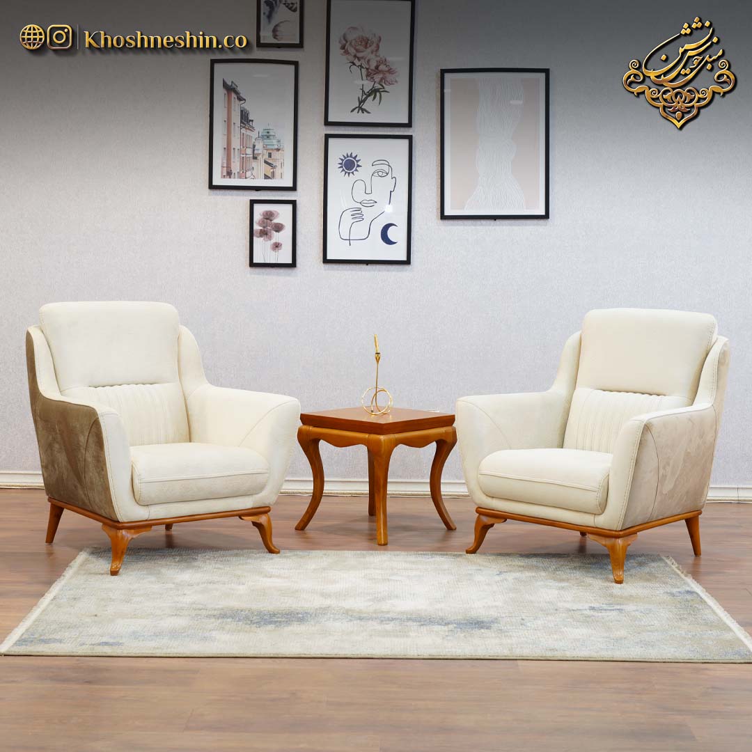 مبل راحتی سفید با طراحی مدرن