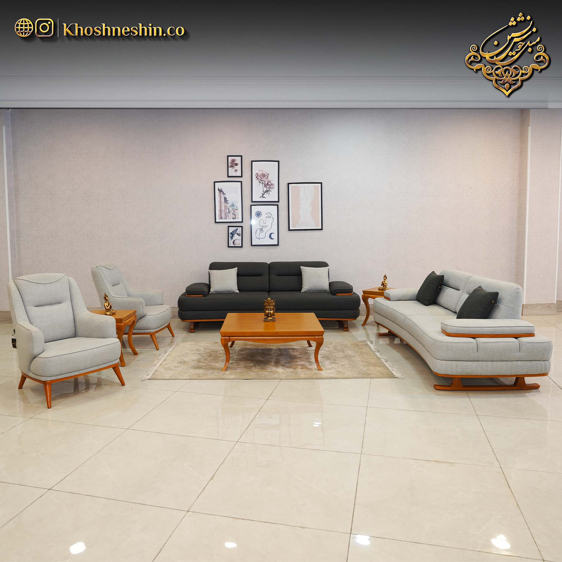 مبل راحتی طوسی مدل روبرتو