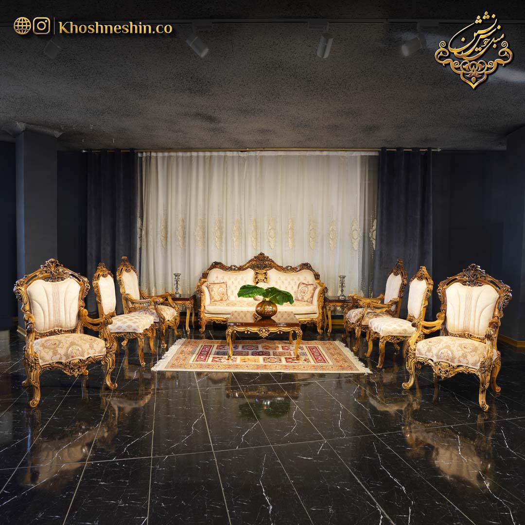 مبلمان سلطنتی رنگ چوب مدل مصری