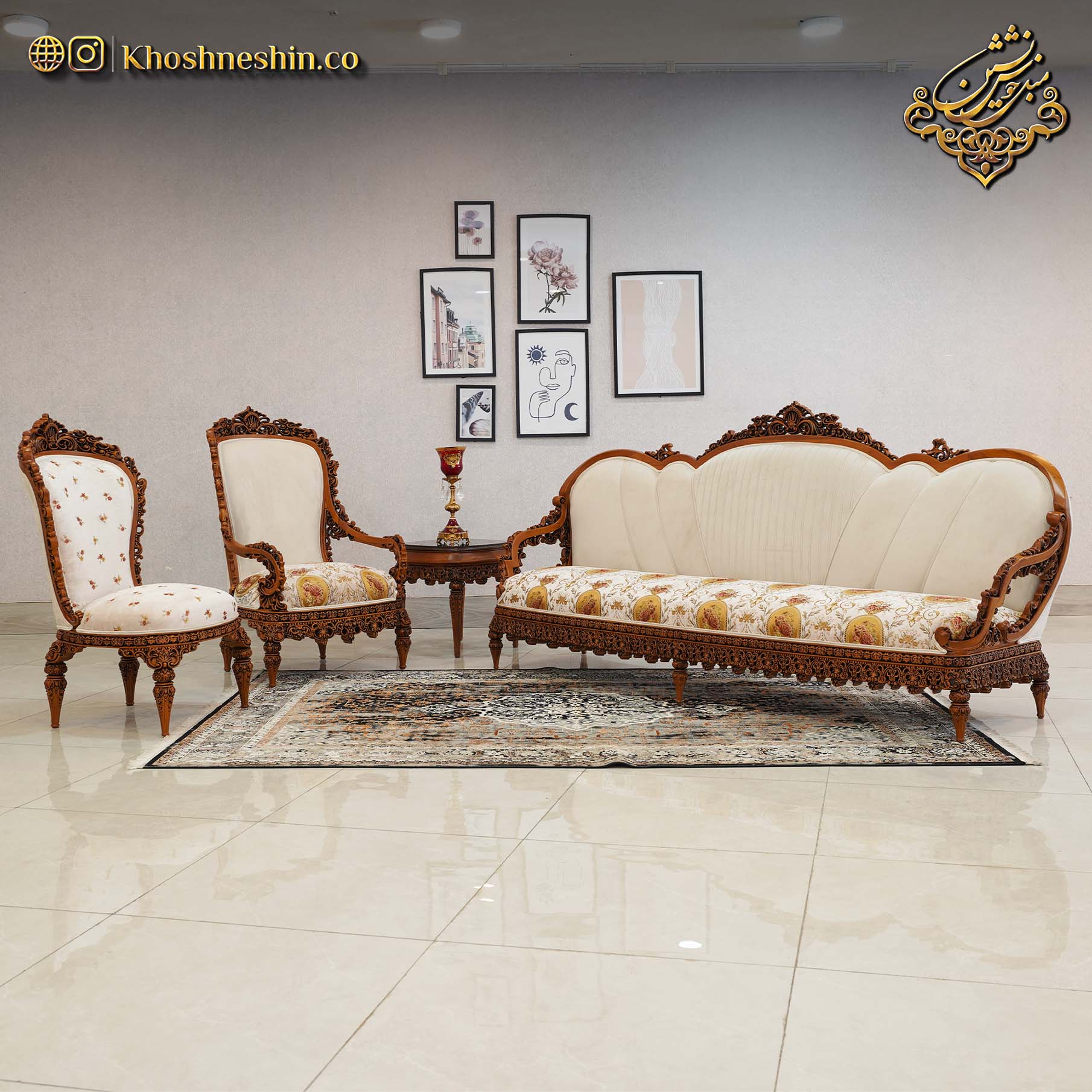 مبل سلطنتی مدل ناپلئون با طراحی خاص و فوم مرغوب